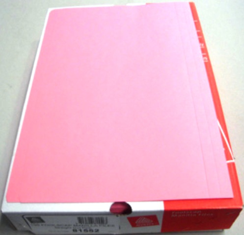 Avery 81552 Pink Manilla Folder Foolscap Box 100